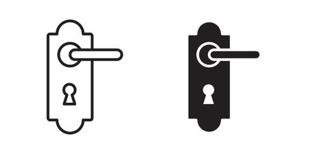 Doorknob icons for templates, web design and infographicsのイラスト素材