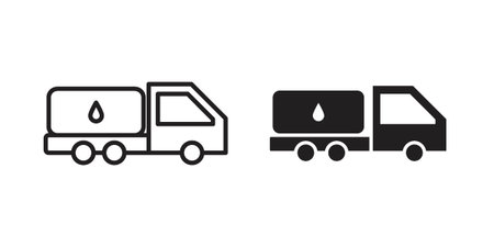 Fuel truck icons for templates, web design and infographicsのイラスト素材