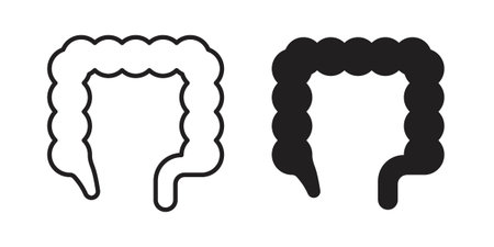 Large intestine icons for templates, web design and infographics
