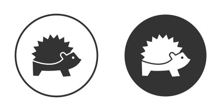 Hedgehog icon clipart element. stroke art design graphicsのイラスト素材