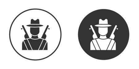 Hunter icon clipart element. stroke art design graphicsのイラスト素材