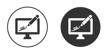 Electronic signature icon clipart element. stroke art design graphicsのイラスト素材