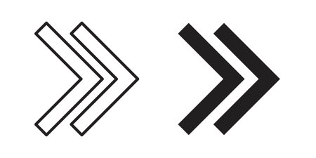 Next arrow icon black, line, flat vector, isolated illustration.のイラスト素材