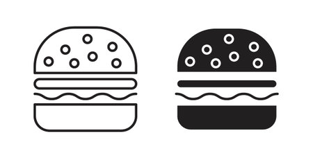 Hamburger icon style design pack on white background. Thin line and clipart styleのイラスト素材