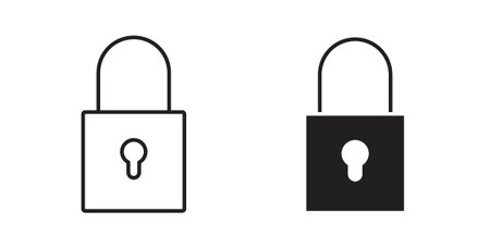 Lock icon style design pack on white background. Thin line and clipart styleのイラスト素材