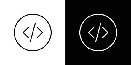 Code icon. Premium pictogram isolated on a white background.のイラスト素材