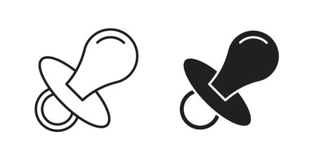 Baby pacifier icon Isolated flat vector in outline collection on white backgroundのイラスト素材