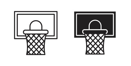 Basketball hoop icon Isolated flat vector in outline collection on white backgroundのイラスト素材