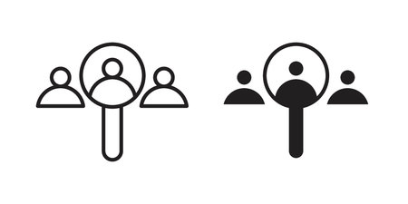 Hiring icon set. outlined and solid flat clipart versions.のイラスト素材