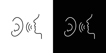 Whisper icon line vector. Vector symbol, flat design for webのイラスト素材