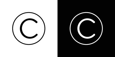 Copyright icon on a white background. Vector Icon Designのイラスト素材