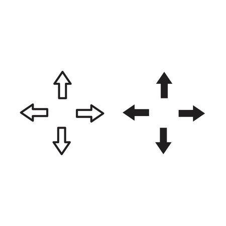 Four directions icons. Black and White Vector Icons. can be used web and mobileのイラスト素材