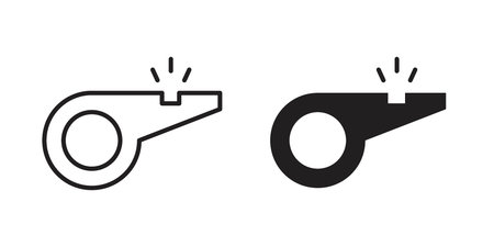 Whistle icon symbol. Classic flat and linr styleのイラスト素材