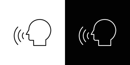 Voice control icon in outline and solid vector sign for webのイラスト素材