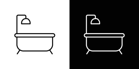 Bath icon vector illustration. editable stroke icon.のイラスト素材