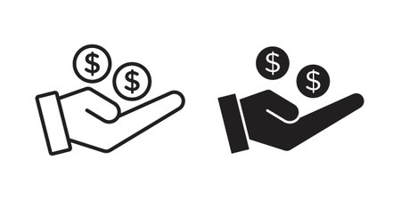 Revenue icon logo set. thin line concept simple icon or design elementのイラスト素材