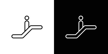 Escalator icon vector illustration. editable stroke icon.のイラスト素材