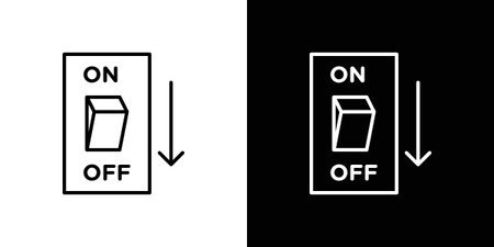 Light switch off icon vector illustration. editable stroke icon.のイラスト素材