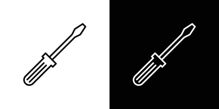 Screwdriver icon vector illustration. editable stroke icon.のイラスト素材