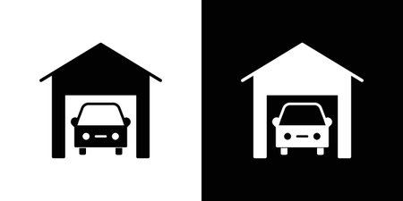 Garage car icon. filled flat sign for mobile concept and webのイラスト素材