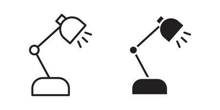 Desk lamp icon symbol collection for web design. Icon Element For Designのイラスト素材