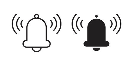Notification bell icon symbol collection for web design. Icon Element For Design