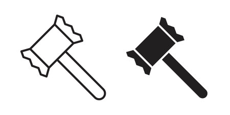 Meat tenderizer icon illustrations. Pack of vector icons for ui uxのイラスト素材