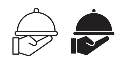 Serving food icon illustrations. Pack of vector icons for ui uxのイラスト素材