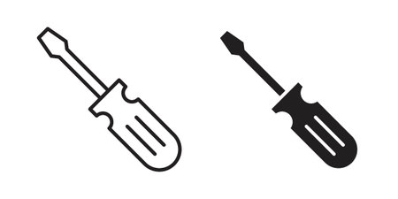 Screwdriver icon illustrations. Pack of vector icons for ui uxのイラスト素材