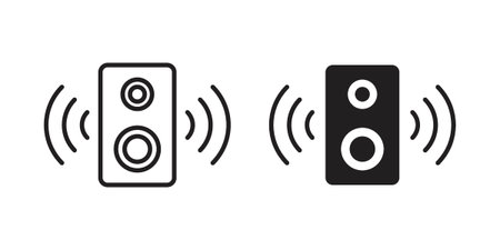 Soundbox icon illustrations. Pack of vector icons for ui uxのイラスト素材