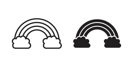 Rainbow icon illustrations. Pack of vector icons for ui uxのイラスト素材