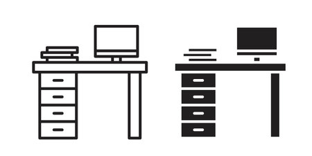 Work desk icon illustrations. Pack of vector icons for ui uxのイラスト素材