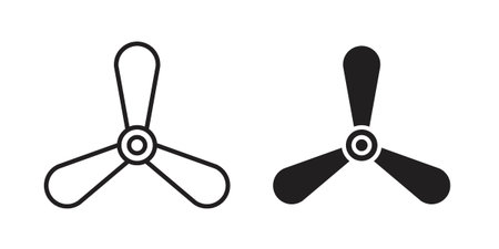 Boat screw icon symbols, Solid black and editable stroke iconsのイラスト素材