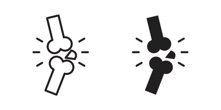 Osteoporosis icon symbols, Solid black and editable stroke iconsのイラスト素材