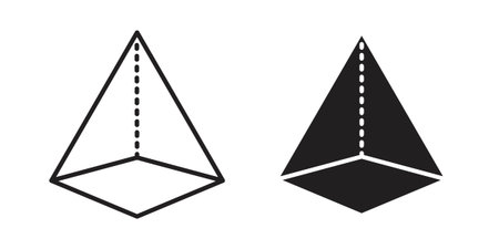 Prism icon symbols, Solid black and editable stroke iconsのイラスト素材