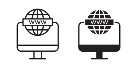 Domain icon concept. Simple solid style. line stroke iconsのイラスト素材