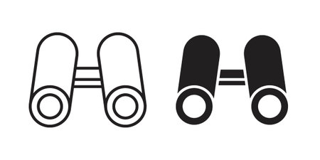 Binoculars icon in line design. icon for website design, mobile app, uiのイラスト素材