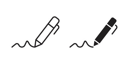 Write icon concept. Simple solid style. line stroke iconsのイラスト素材