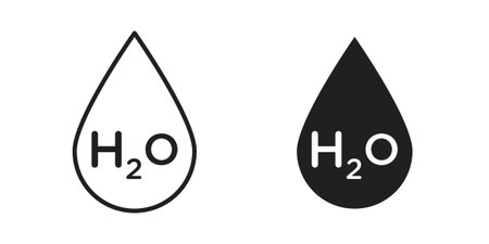 H2o icon concept. Simple solid style. line stroke iconsのイラスト素材