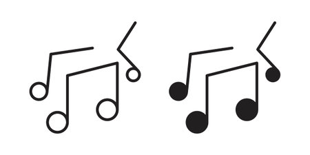 Music note icon in line design. icon for website design, mobile app, uiのイラスト素材
