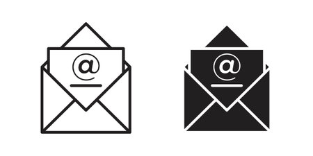 Open email icon in line design. icon for website design, mobile app, uiのイラスト素材