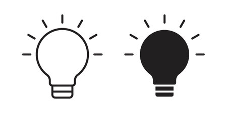 Bulb icon linear symbol. Vector Designs.のイラスト素材