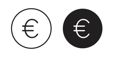 Euro icon linear symbol. Vector Designs.のイラスト素材