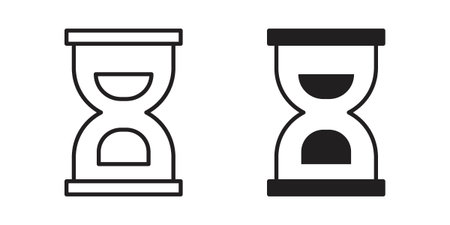 Hourglass end icon linear symbol. Vector Designs.