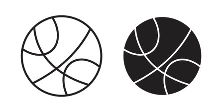 Basketball icon set concept vector graphics for web UIのイラスト素材