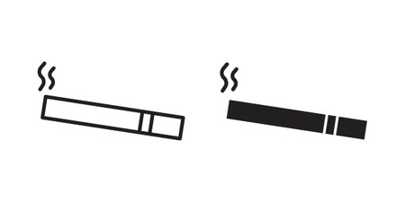 Cigarette icon set concept vector graphics for web UIのイラスト素材