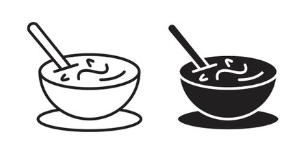 Sour soup icon element for graphic designs. line and flat symbolsのイラスト素材
