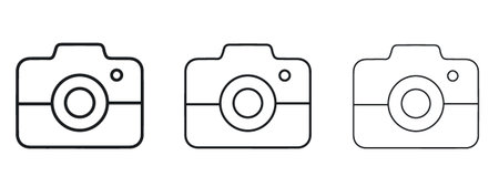 Camera icon logo black pictogram set. Graphic simple vector icon
