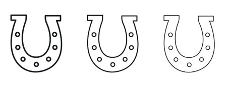 Horseshoe icon logo black pictogram set. Graphic simple vector iconのイラスト素材