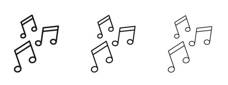 Music icon logo black pictogram set. Graphic simple vector iconのイラスト素材